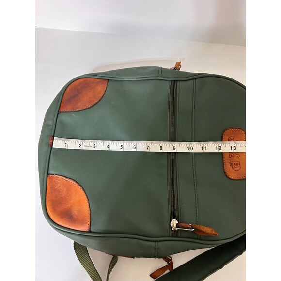 Jon Hart Design Canvas Green Leather Accent Backpack 15 “ - Picture 7 of 16